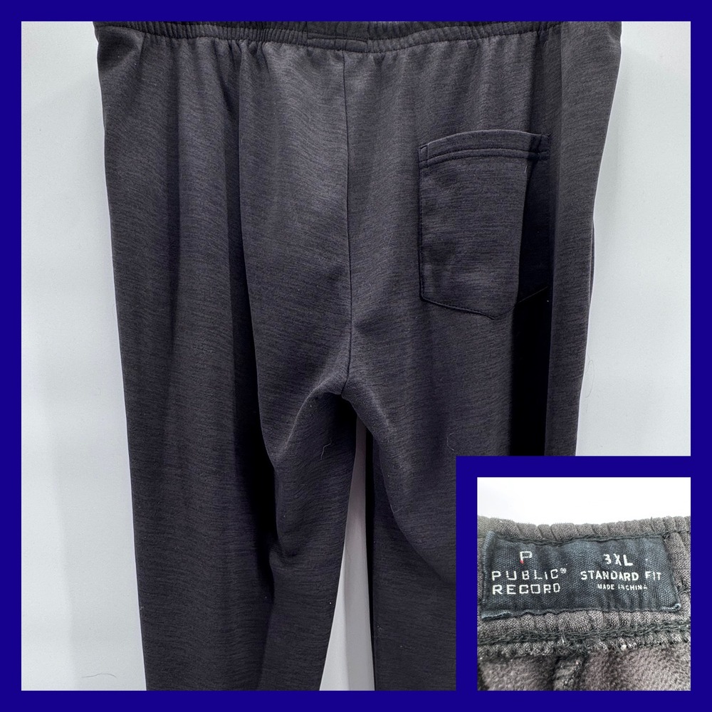 Public Record Mens 3XL Black Standard‎ Fit Sweatpants Athletic Stripe Detail